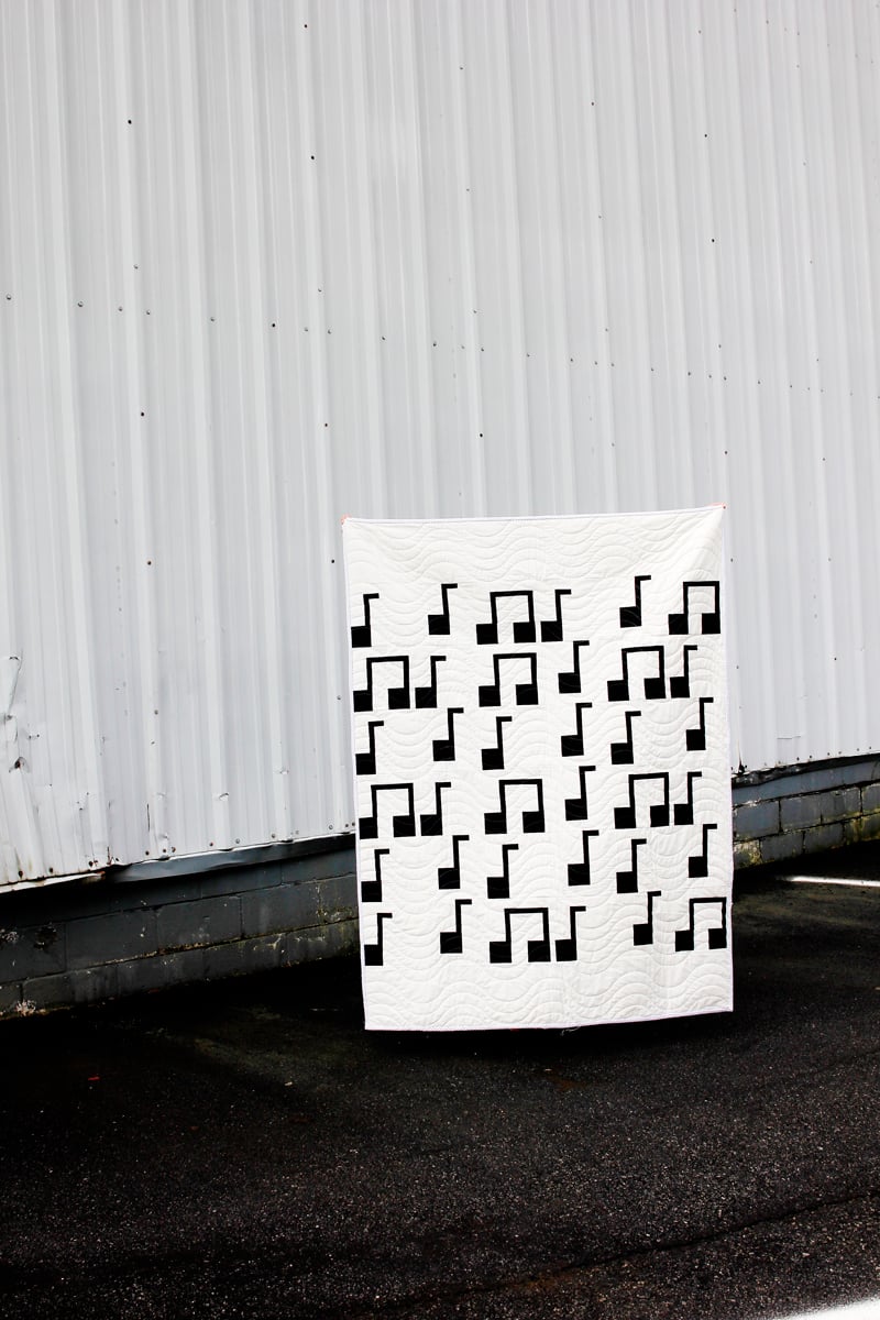 Image of the SHEET MUSIC quilt PDF Pattern