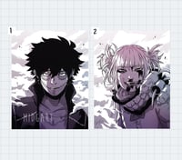 Image 1 of BNHA Villains Monochrome Prints
