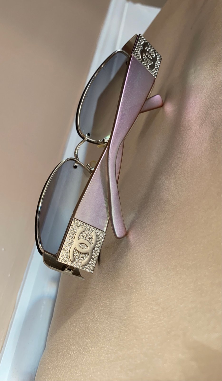 Chanel Swarovski Crystal Camelia Sunglasses in Bronze  Sunglasses   Costume  Dressing Accessories