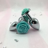 Teal Rose Butt Plug Set 