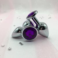 Dark Purple Round Butt Plug Set