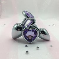 Light Purple Heart Shaped Butt Plug Set 