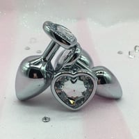 Clear Heart Shape Butt Plug Set 