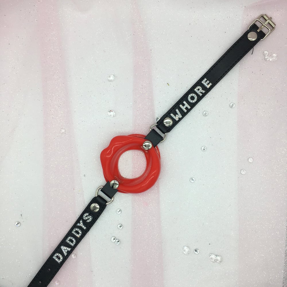 Daddy’s Whore Red Open Mouth Gag 