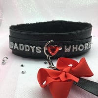 Daddy’s Whore Black/Red Collar w/leash 
