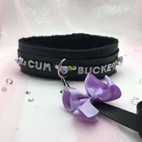 Cum Bucket Black/Purple Collar w/leash 