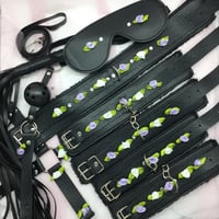 Purple/White/Black Bondage Set 