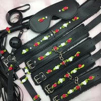 Dark Pink/ Black/White Bondage Set 