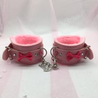 Pink Bows Handcuffs w/Baby Charm 