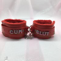 Cum Slut Red Handcuffs 