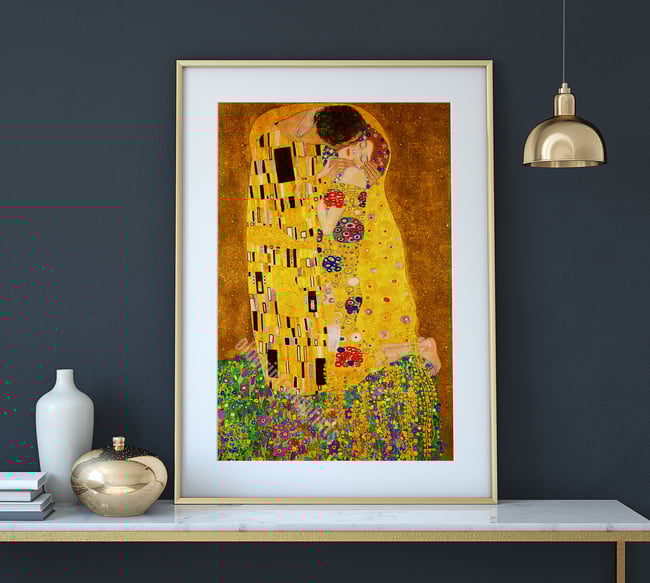 The Kiss (Der Kuss) | Gustav Klimt | 1907 | Wall Art Print | Vintage Poster