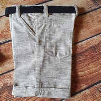 Image 2 of Baby Boys Stylish Stripe Shirt & Twill Shorts Set with Belt