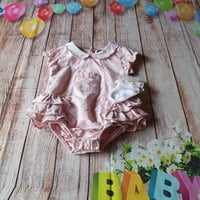 Image 1 of Chambray "Floral" Romper Set 