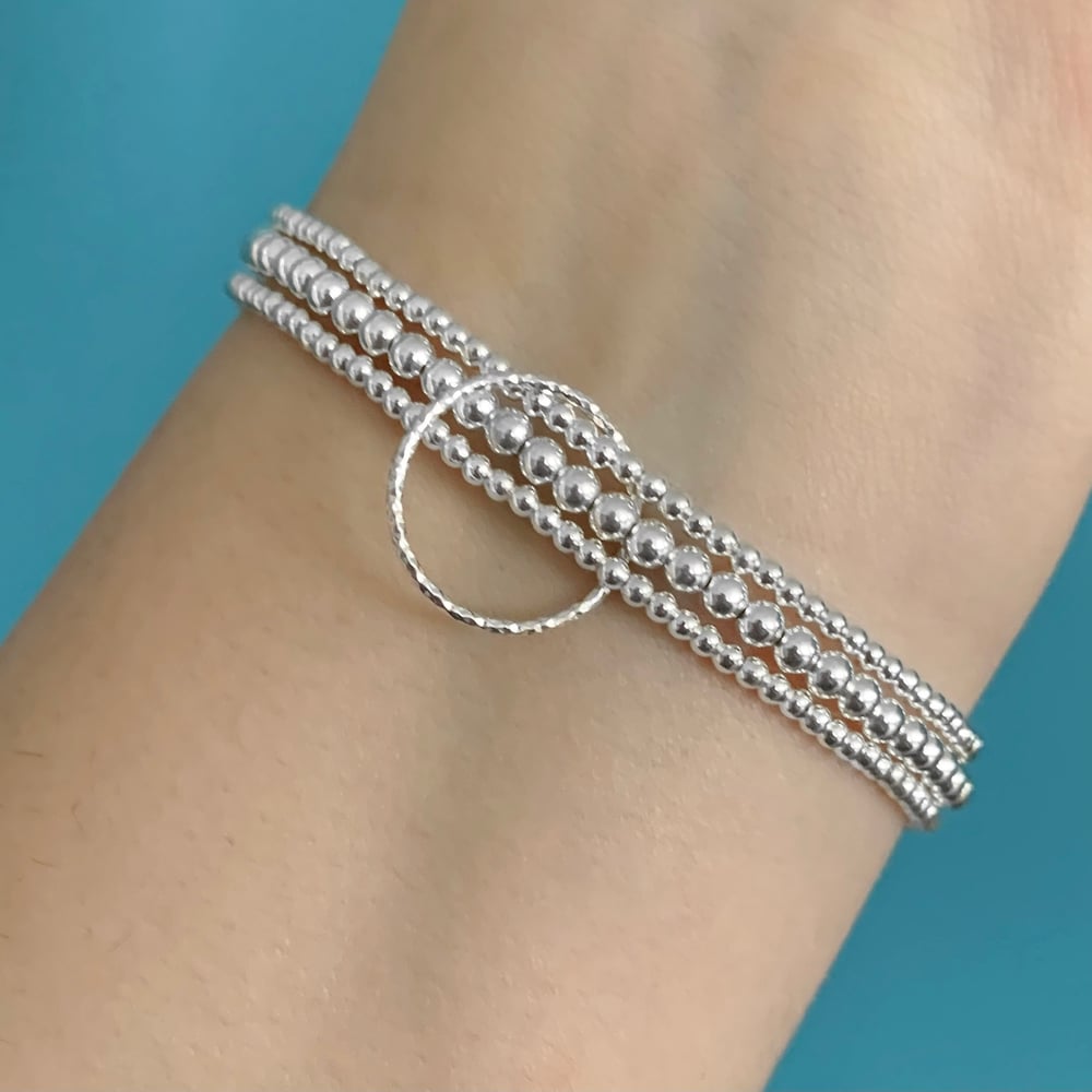 Image of Sterling Silver Triple Circle Connector Bracelet