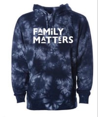 Tie Dye Family Matters Hoodie - Navy Blue