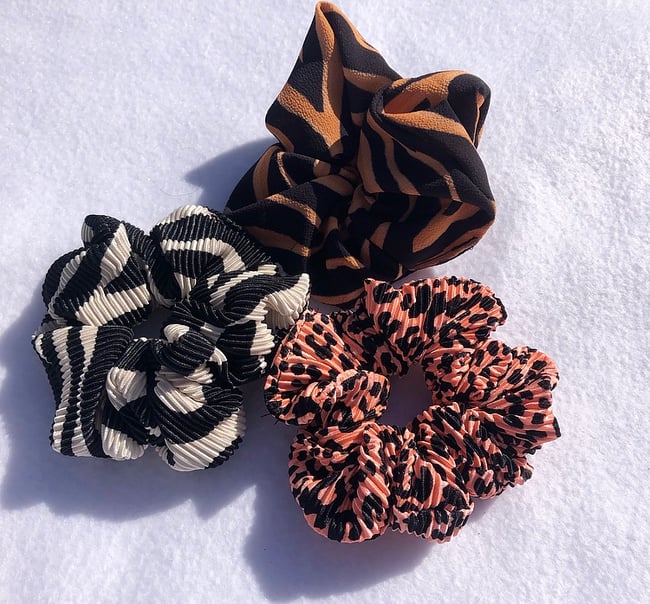 Animal print scrunchies 