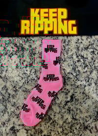 Image 1 of PINK and BLACK RIPPING SOCKS