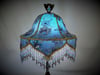 Luxury Victorian Lampshade - Beaded Silk Lampshade with Vintage French Lace 