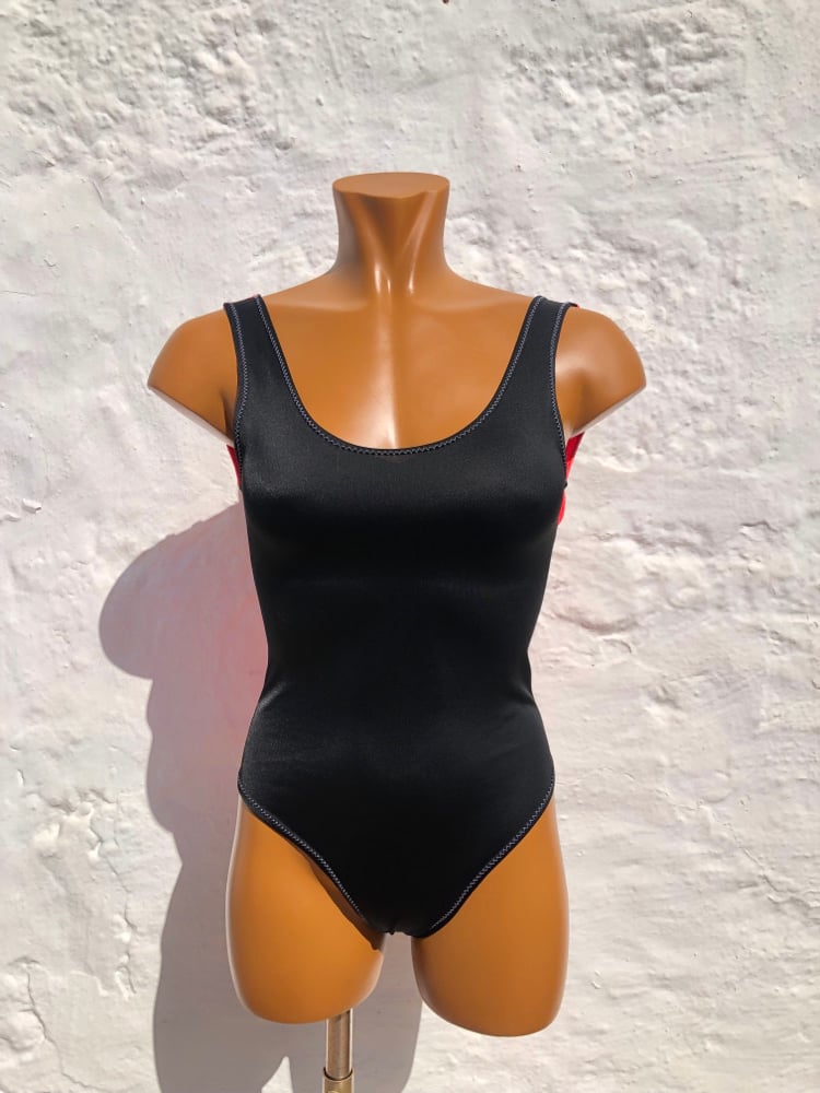 Image of Bañador Negro-Mandarina