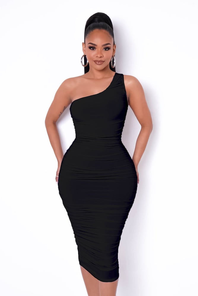 Image of Sexy in Black MIDI Dress