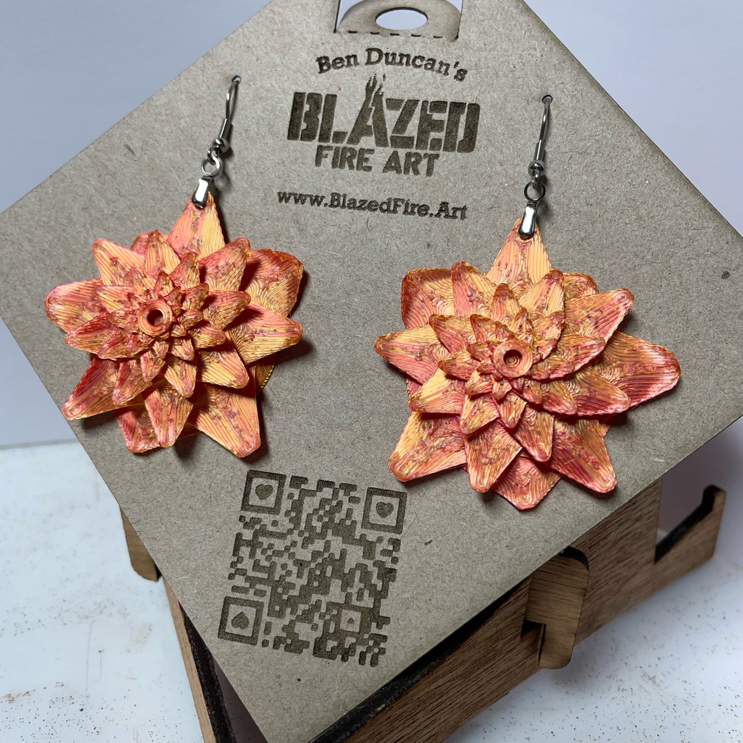 Image of Fractal Flower Earrings 