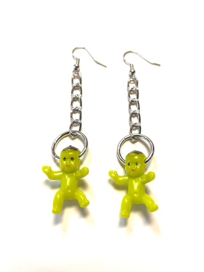 Image of Alien Baby Chain Earrings