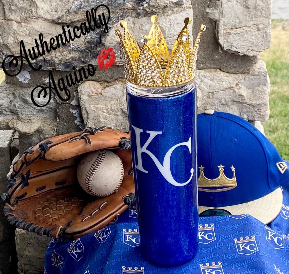 Image of Skinny tumbler with crown topper