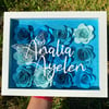 Blue Flowers Shadow Box 
