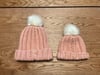 Adult & Toddler Beanie Set - Rose