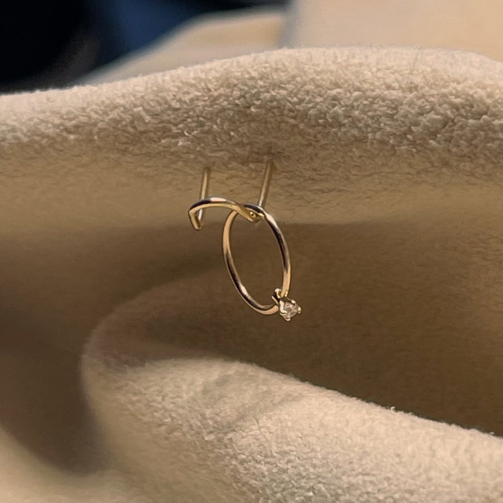 Image of Hanging Gem Nose Ring Piercing 
