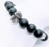 Original "Greek Silver & Black Helmet" Stretch  Bracelet 