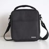 LARGE insulated lunch bag with shoulder strap - Black + personalization 