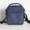 LARGE insulated lunch bag with shoulder strap - Navy + personalization 