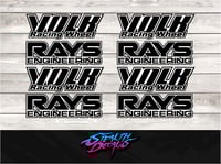 Image 2 of Volk racing Rays Wheel decals Stickers x8
