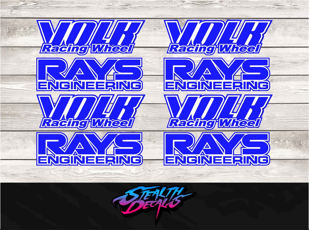 Volk racing Rays Wheel decals Stickers x8 | Stealth Decals