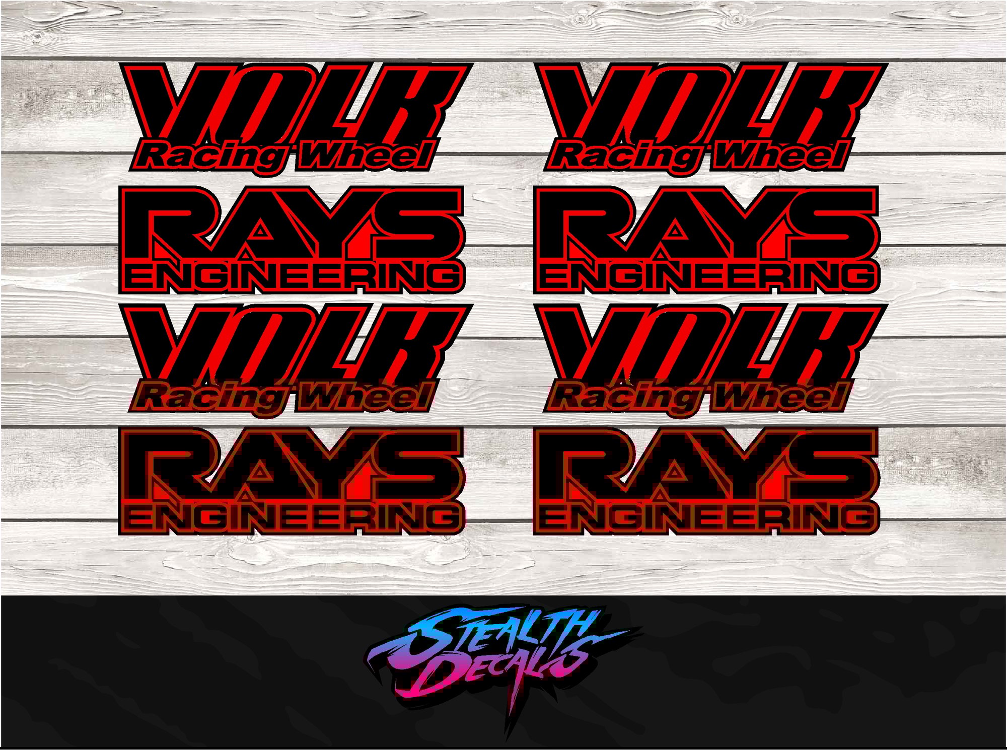 Volk racing Rays Wheel decals Stickers x8 | Stealth Decals