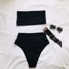 High Waisted Bandeau Bikini 