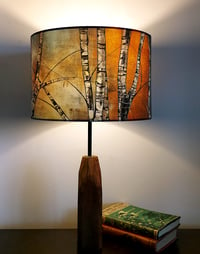 Image 1 of 'Silver Birch' Drum Lampshade by Lily Greenwood (30cm, Table Lamp or Ceiling)