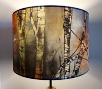 Image 2 of 'Silver Birch' Drum Lampshade by Lily Greenwood (30cm, Table Lamp or Ceiling)