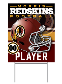 Image 1 of PERSONALIZED REDSKINS FOOTBALL LAWN SIGN