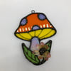Bright Spring Mushroom Suncatcher
