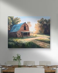 Image 4 of <h2>First Light on the Farm </h2> <br />Original Artwork <br />36" x 48" <br />Oil on Canvas