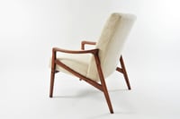 Image 3 of Fauteuil Pen velours côtelé crème