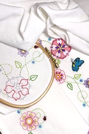 Image of Garden Party Ready-to-Stitch Towel Set