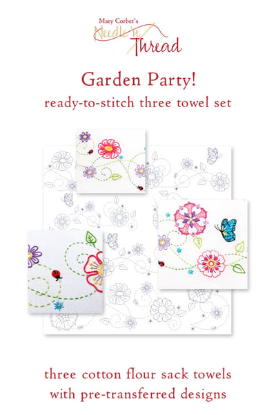 Image of Garden Party Ready-to-Stitch Towel Set