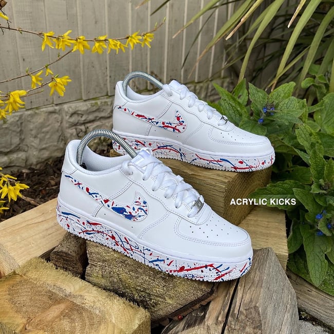 Af1 blue white red best sale