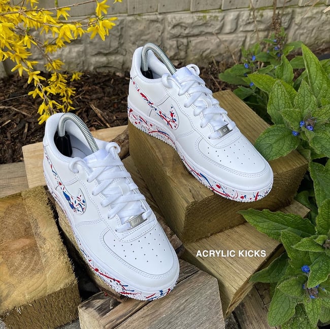 Nike AF1 - Blue & Red Splats