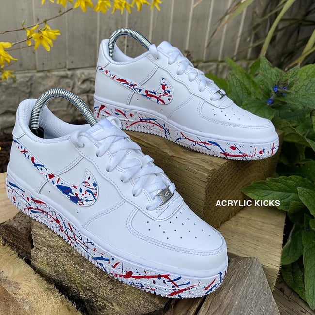Nike AF1 - Blue & Red Splats