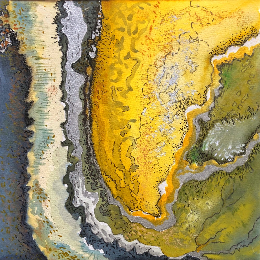 Image of Abstract Ink  painting The  Salt Marsh
