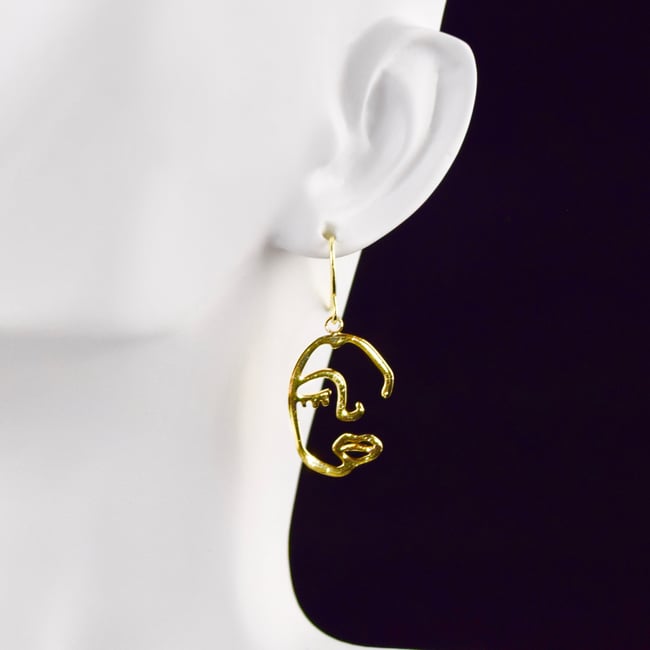 Small Abstract Face Earrings